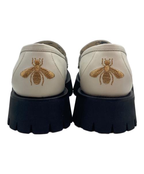 GUCCI（グッチ）GUCCI (グッチ) ラグソールホースビットローファー ホワイト サイズ:8の古着・服飾アイテム