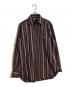 ETRO（エトロ）の古着「刺繍ストライプシャツ」｜ブラウン