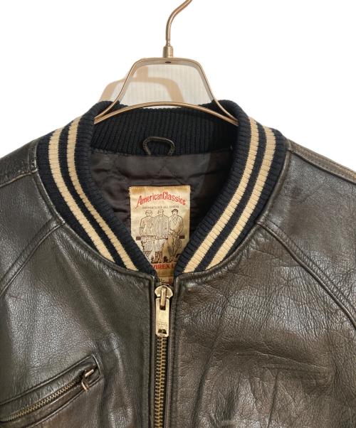 AVIREX（アヴィレックス）AVIREX (アヴィレックス) レザースタジャン ブラック サイズ:Lの古着・服飾アイテム