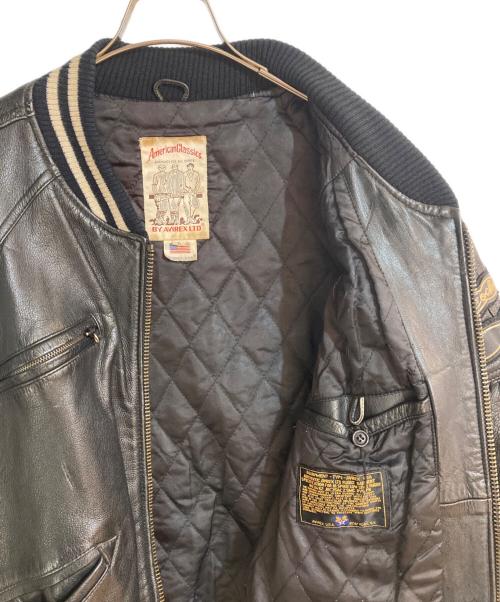 AVIREX（アヴィレックス）AVIREX (アヴィレックス) レザースタジャン ブラック サイズ:Lの古着・服飾アイテム