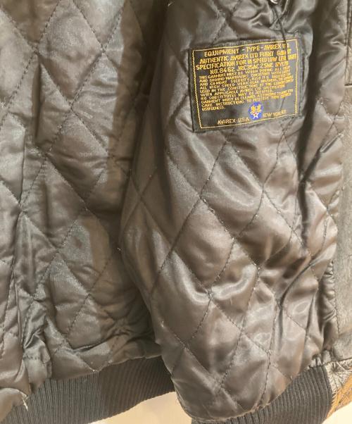 AVIREX（アヴィレックス）AVIREX (アヴィレックス) レザースタジャン ブラック サイズ:Lの古着・服飾アイテム