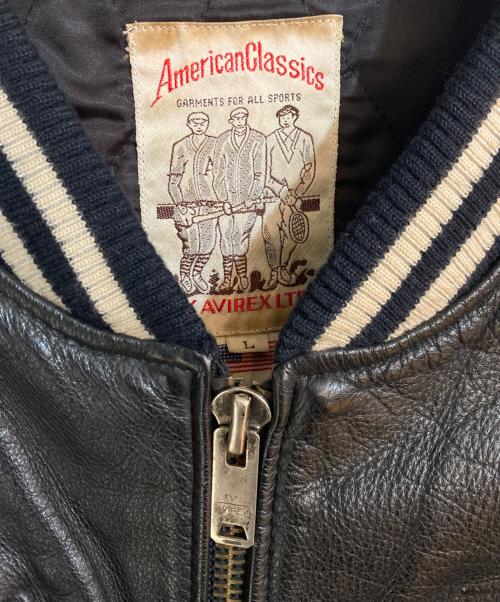 AVIREX（アヴィレックス）AVIREX (アヴィレックス) レザースタジャン ブラック サイズ:Lの古着・服飾アイテム