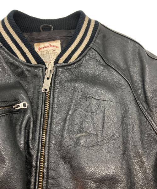 AVIREX（アヴィレックス）AVIREX (アヴィレックス) レザースタジャン ブラック サイズ:Lの古着・服飾アイテム