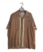 LACOSTEラコステ）の古着「モノグラムオープンカラーシャツ」｜オレンジ