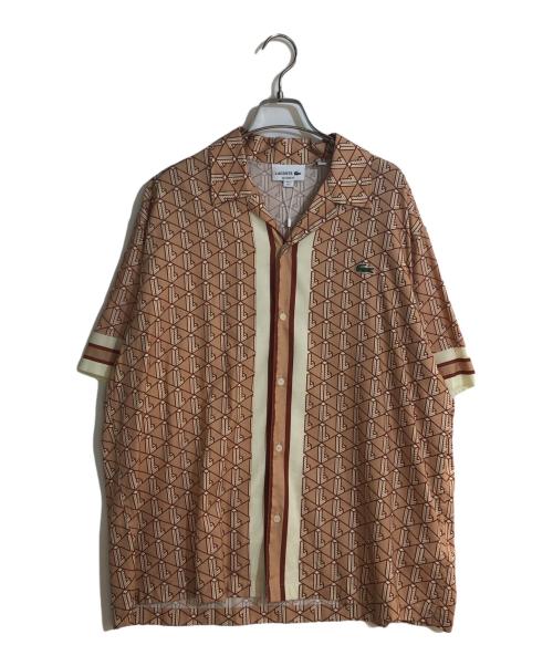 LACOSTE（ラコステ）LACOSTE (ラコステ) モノグラムオープンカラーシャツ オレンジ サイズ:L 未使用品の古着・服飾アイテム