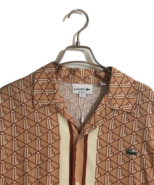 LACOSTE（ラコステ）LACOSTE (ラコステ) モノグラムオープンカラーシャツ オレンジ サイズ:L 未使用品の古着・服飾アイテム