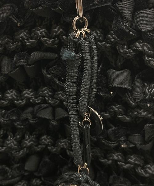 ANTEPRIMA（アンテプリマ）ANTEPRIMA (アンテプリマ) スターチャーム付き編み込みハンドバッグ ブラックの古着・服飾アイテム