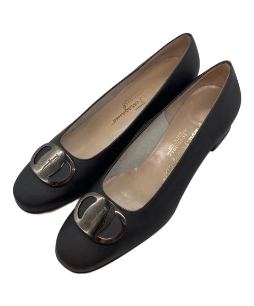 Salvatore Ferragamo（サルヴァトーレ フェラガモ）Salvatore Ferragamo (サルヴァトーレ フェラガモ) レザーパンプス ブラック サイズ:6 1/2の古着・服飾アイテム