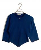 TORY BURCHトリーバーチ）の古着「ショートスリーブジップカーディガン」｜ブルー