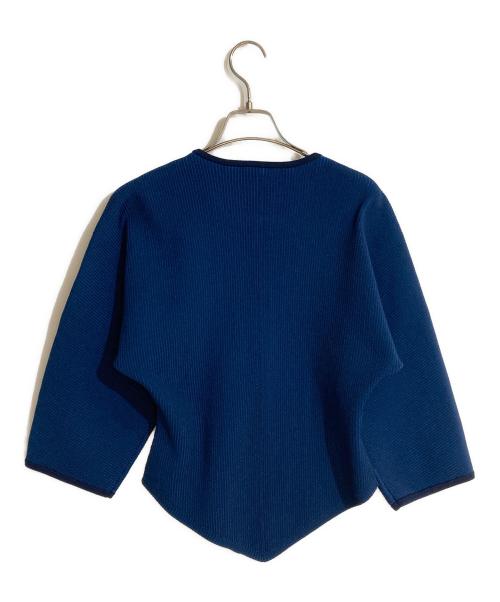 TORY BURCH（トリーバーチ）TORY BURCH (トリーバーチ) ショートスリーブジップカーディガン ブルー サイズ:Mの古着・服飾アイテム