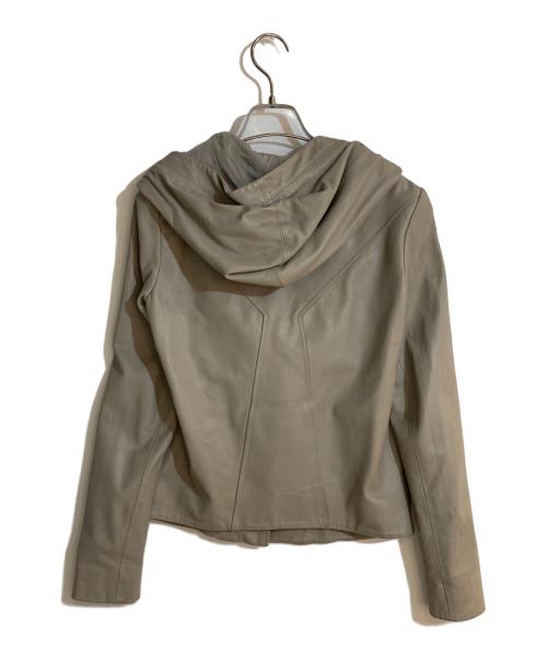 HELMUT LANG（ヘルムートラング）HELMUT LANG (ヘルムートラング) レザーフーデットジャケット ベージュ サイズ:Sの古着・服飾アイテム