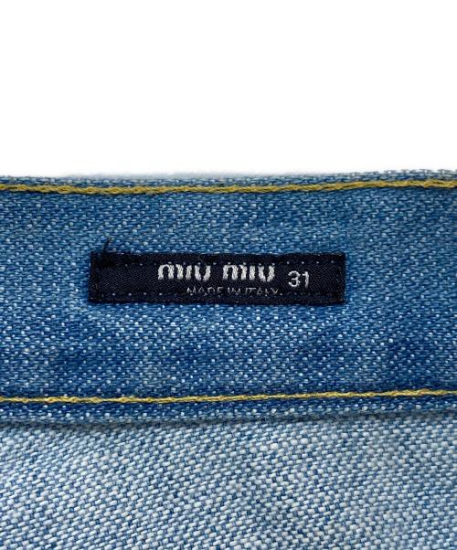 MIU MIU（ミュウミュウ）MIU MIU (ミュウミュウ) アーカイブフレアデニムパンツ インディゴ サイズ:78.5cm (W31)の古着・服飾アイテム