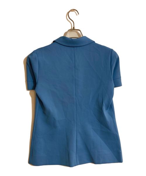 PRADA（プラダ）PRADA (プラダ) ボンティングニットポロシャツ ブルー サイズ:Lの古着・服飾アイテム