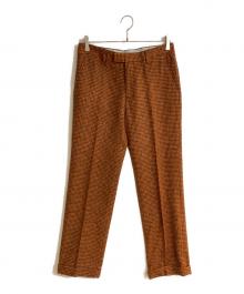 ETRO（エトロ）の古着「千鳥柄アルパカ混センタープレスパンツ」｜オレンジ