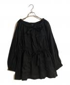 VERMEIL par ienaヴェルメイユ パー イエナ）の古着「リネン オフショルダーブラウス」｜ブラック