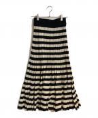 IENA LA BOUCLEイエナ ラ ブークル）の古着「ボーダースカート」｜ベージュ×ブラック