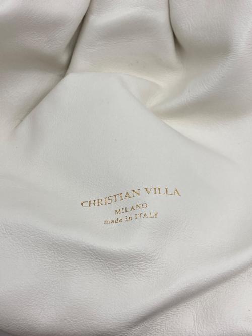 CHRISTIAN VILLA（クリスチャンヴィラ）CHRISTIAN VILLA (クリスチャンヴィラ) カーフレザーギャザーバッグ ホワイト 未使用品の古着・服飾アイテム