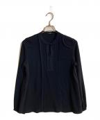 PAUL SMITHポールスミス）の古着「ソフトジョーゼット フリルブラウス」｜ネイビー