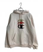 Champion×SUPREMEチャンピオン×シュプリーム）の古着「STACKED C HOODED SWEATSHIRT/スタックドシーフーディースウェットシャツ」｜ピンク