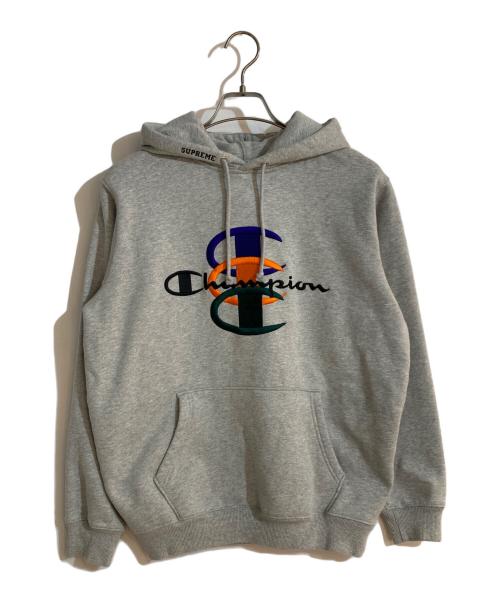 Champion（チャンピオン）Champion (チャンピオン) Supreme (シュプリーム) STACKED C HOODED SWEATSHIRT/スタックドシーフーディースウェットシャツ グレー サイズ:Sの古着・服飾アイテム