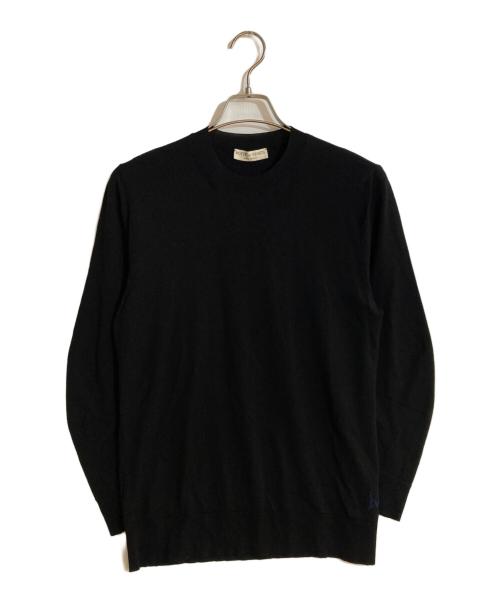 BOTTEGA VENETA（ボッテガベネタ）BOTTEGA VENETA (ボッテガベネタ) ワンポイントロゴハイゲージニット ブラック サイズ:46の古着・服飾アイテム