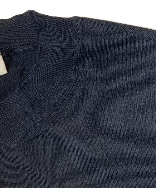 BOTTEGA VENETA（ボッテガベネタ）BOTTEGA VENETA (ボッテガベネタ) ワンポイントロゴハイゲージニット ブラック サイズ:46の古着・服飾アイテム
