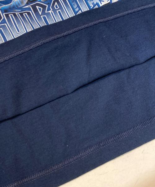 ドラゴンボール（ドラゴンボール）ドラゴンボール (ドラゴンボール) 孫悟空＆孫悟飯 親子かめはめ波プリントTシャツ ネイビー サイズ:XLの古着・服飾アイテム