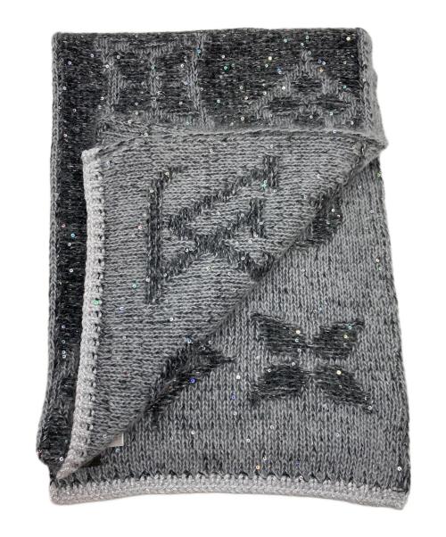 LOUIS VUITTON（ルイ ヴィトン）LOUIS VUITTON (ルイ ヴィトン) エシャルプモノグラム グリッター マフラー グレーの古着・服飾アイテム