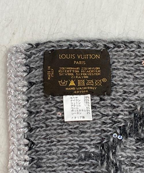LOUIS VUITTON（ルイ ヴィトン）LOUIS VUITTON (ルイ ヴィトン) エシャルプモノグラム グリッター マフラー グレーの古着・服飾アイテム