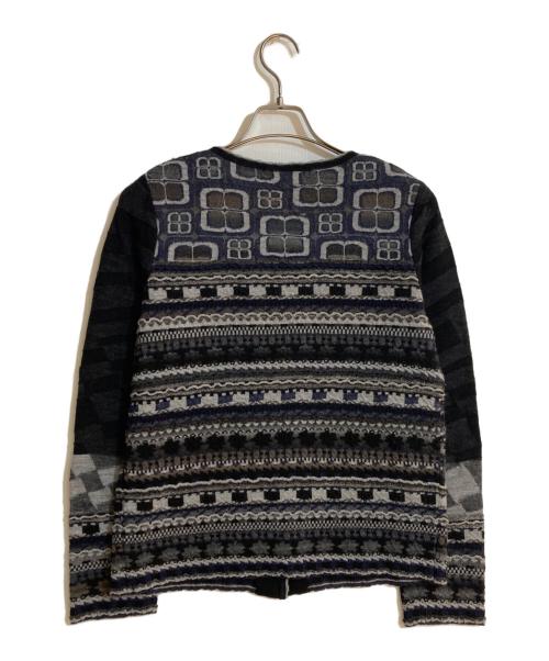 M.&KYOKO（エムアンドキョウコ）M.&KYOKO (エムアンドキョウコ) ジャガードニットカーディガン グレー サイズ:２の古着・服飾アイテム