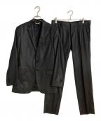 DOLCE & GABBANAドルチェ＆ガッバーナ）の古着「シャドーストライプ柄セットアップスーツ」｜ブラック