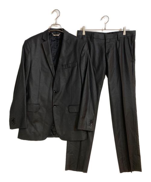 DOLCE & GABBANA（ドルチェ＆ガッバーナ）DOLCE & GABBANA (ドルチェ＆ガッバーナ) シャドーストライプ柄セットアップスーツ ブラック サイズ:44の古着・服飾アイテム