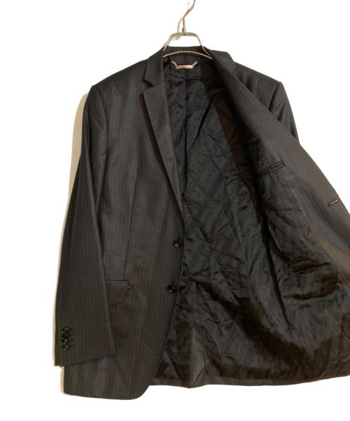 DOLCE & GABBANA（ドルチェ＆ガッバーナ）DOLCE & GABBANA (ドルチェ＆ガッバーナ) シャドーストライプ柄セットアップスーツ ブラック サイズ:44の古着・服飾アイテム