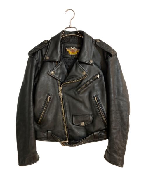 HARLEY-DAVIDSON（ハーレーダビッドソン）HARLEY-DAVIDSON (ハーレーダビッドソン) ダブルライダースジャケット ブラック サイズ:Sの古着・服飾アイテム