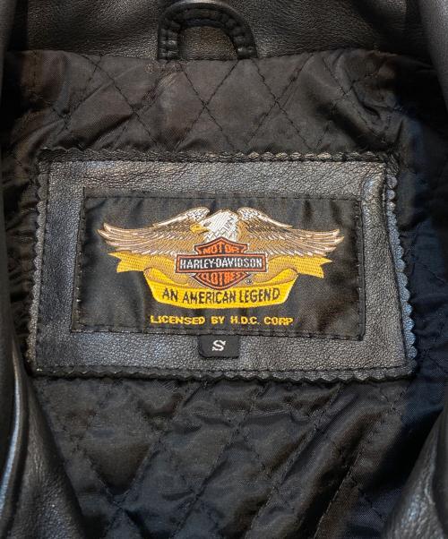 HARLEY-DAVIDSON（ハーレーダビッドソン）HARLEY-DAVIDSON (ハーレーダビッドソン) ダブルライダースジャケット ブラック サイズ:Sの古着・服飾アイテム