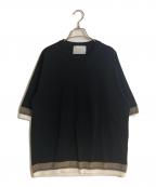 TOMORROW LAND tricotトゥモローランド トリコ）の古着「リブライン ニットTシャツ」｜ブラック