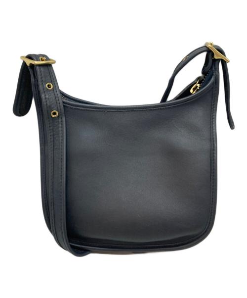 COACH（コーチ）COACH (コーチ) レザーショルダーバッグ ネイビーの古着・服飾アイテム