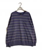 PWAプア）の古着「SHAVED KANOKO BD V-NECKシェーブドカノコボーダーブイネック」｜ネイビー