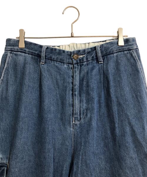 PWA（プア）PWA (プア) LINEN MIX DENIM TROUSERS（リネンミックスデニムトラウザーズ） インディゴ サイズ:XLの古着・服飾アイテム