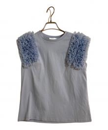 CELFORD（セルフォード）の古着「袖チュールTシャツ」｜スカイブルー