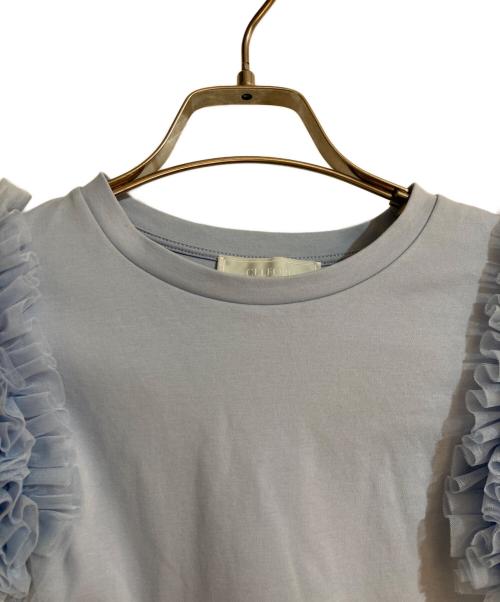 CELFORD（セルフォード）CELFORD (セルフォード) 袖チュールTシャツ スカイブルー サイズ:36の古着・服飾アイテム