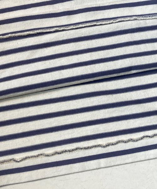 COMOLI（コモリ）COMOLI (コモリ) ボーダー バスクシャツ ホワイト×パープル サイズ:不明の古着・服飾アイテム