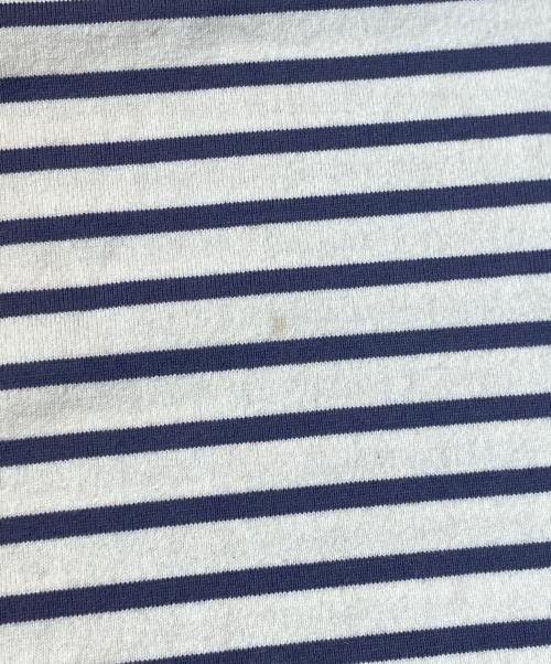 COMOLI（コモリ）COMOLI (コモリ) ボーダー バスクシャツ ホワイト×パープル サイズ:不明の古着・服飾アイテム