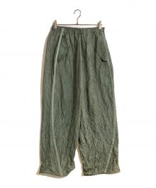 YDOT（ワイドット）の古着「WRINKLE NYLON OVER PANTS/リンクルナイロンオーバーパンツ」｜グリーン