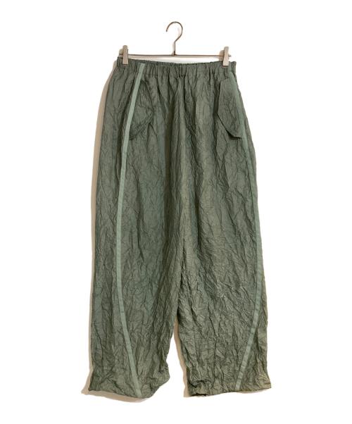 YDOT（ワイドット）YDOT (ワイドット) WRINKLE NYLON OVER PANTS/リンクルナイロンオーバーパンツ グリーン サイズ:Mの古着・服飾アイテム
