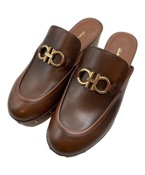 Salvatore Ferragamo（サルヴァトーレ フェラガモ）Salvatore Ferragamo (サルヴァトーレ フェラガモ) CLEOME/サボサンダル ブラウン サイズ:5 1/2の古着・服飾アイテム