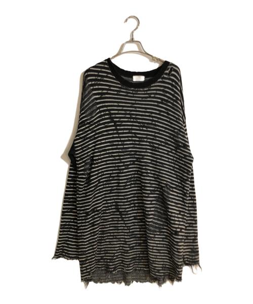 FACCIES（ファッチーズ）FACCIES (ファッチーズ) 14gg jacquard Border ブラック サイズ:Lの古着・服飾アイテム