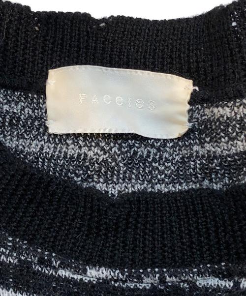 FACCIES（ファッチーズ）FACCIES (ファッチーズ) 14gg jacquard Border ブラック サイズ:Lの古着・服飾アイテム