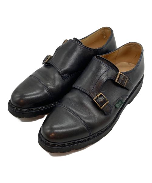 PARABOOT（パラブーツ）PARABOOT (パラブーツ) ウィリアム ダブルモンク ストラップシューズ ブラック サイズ:7の古着・服飾アイテム