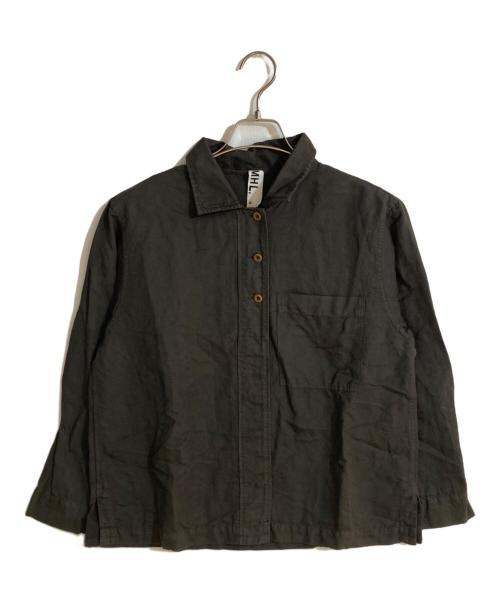 MHL（エムエイチエル）MHL (エムエイチエル) リネンシャツジャケット グリーン サイズ:3の古着・服飾アイテム